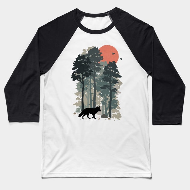 Familiar Forest Baseball T-Shirt by WildOak